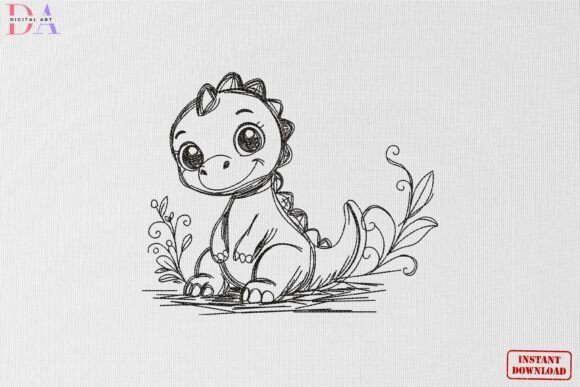 Cute Baby Dino Sketch: A Designer's Review