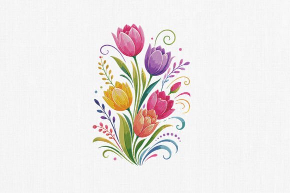 Review: Colorful Tulip Floral Embroidery Art for Craft Fairs