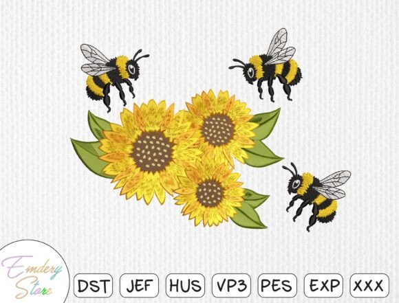 Sunflower Bumble Bee Embroidery Design Review for Etsy Sellers